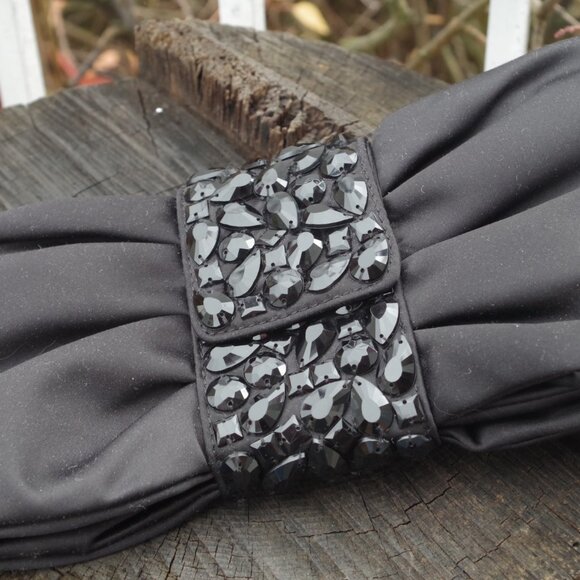 Vintage 80s Satin Beaded Evening Purse - Picture 5 of 5